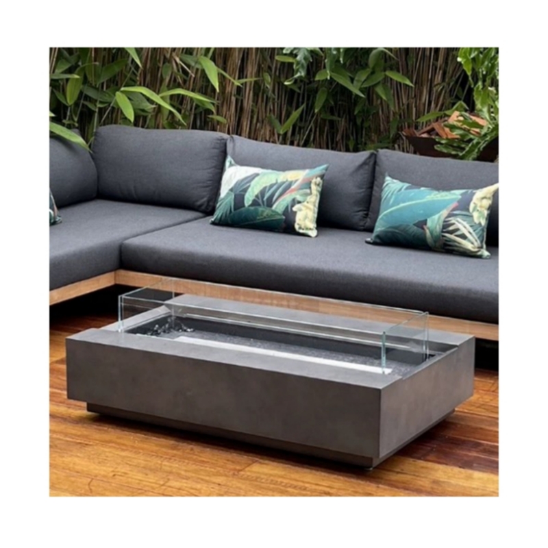 Outdoor Furniture With Fire Pit - Modern Corten Çelik Şömine Gazlı Dış