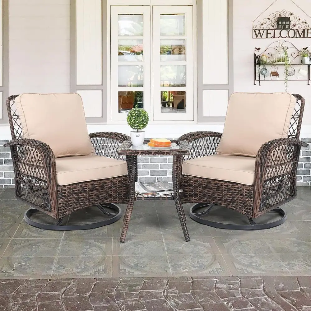 Outdoor Furniture Metal Chairs - 3 Parçalı Bahçe Mobilya Seti, 2