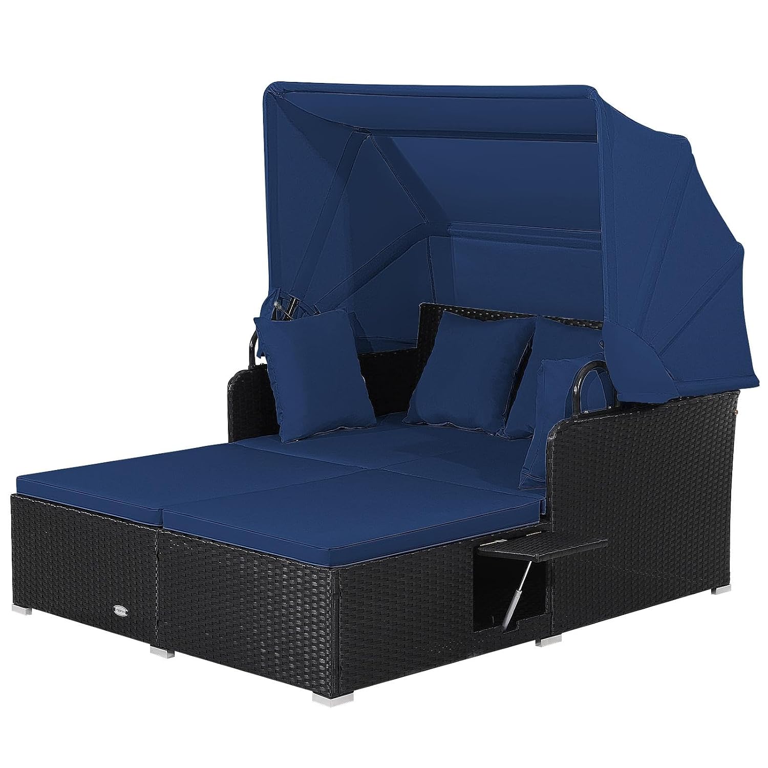 Outdoor Daybed Furniture - Açık Hava Şezlongu, Geri Çekilebilir Tente,