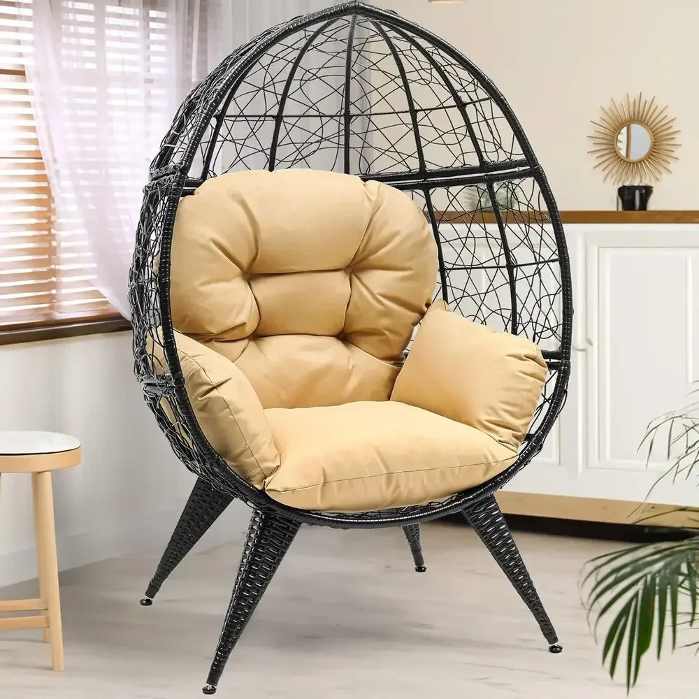 Outdoor Furniture Egg Chair - Ayarlanabilir Ayaklı, Minderli ve 350 lbs