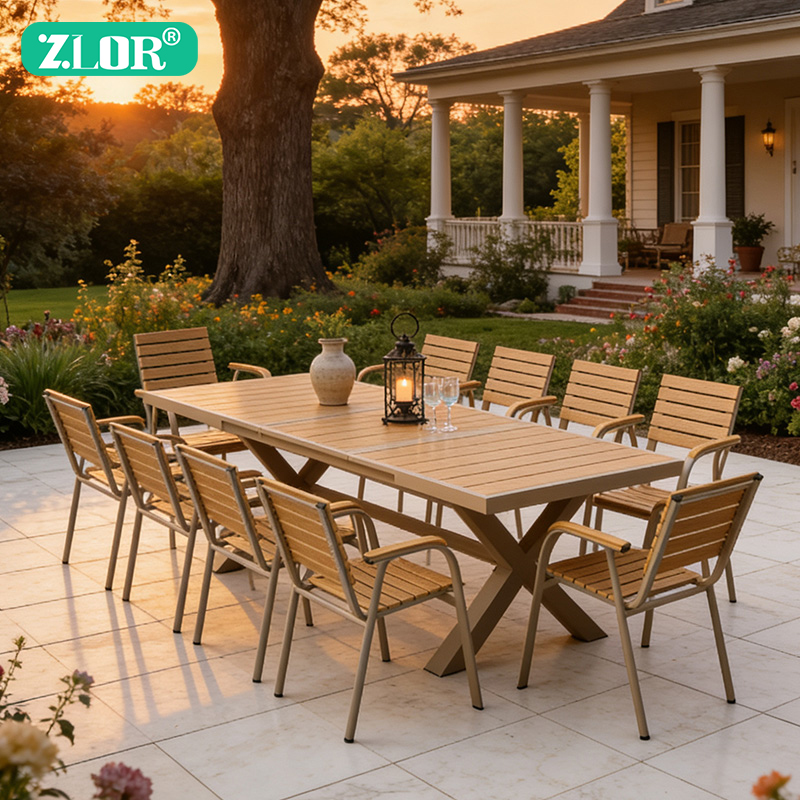 Outdoor Furniture No Cushions - Modern Alüminyum Çerçeveli Açık Hava Yemek