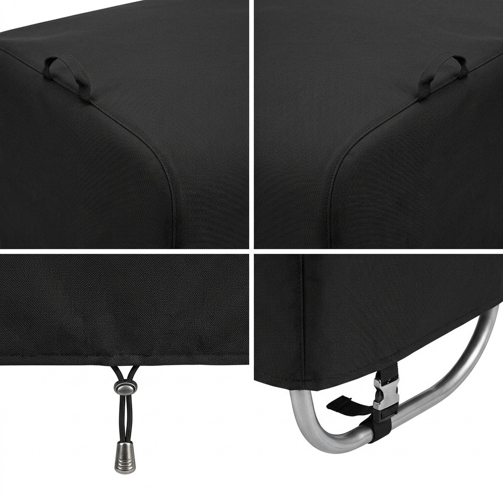 Outdoor Furniture Egg Chair - 210D Oxford Siyah Bahçe Sallanan Sandalye