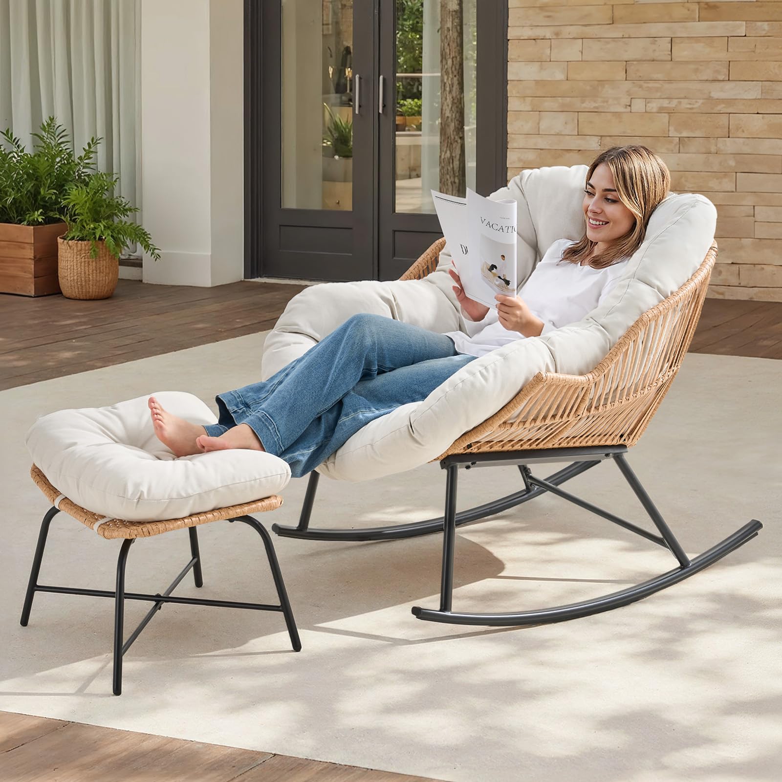 Gri Rattan Papasan Sallanan Sa - Outdoor Furniture Egg Chair incelemesi ve fiyatı