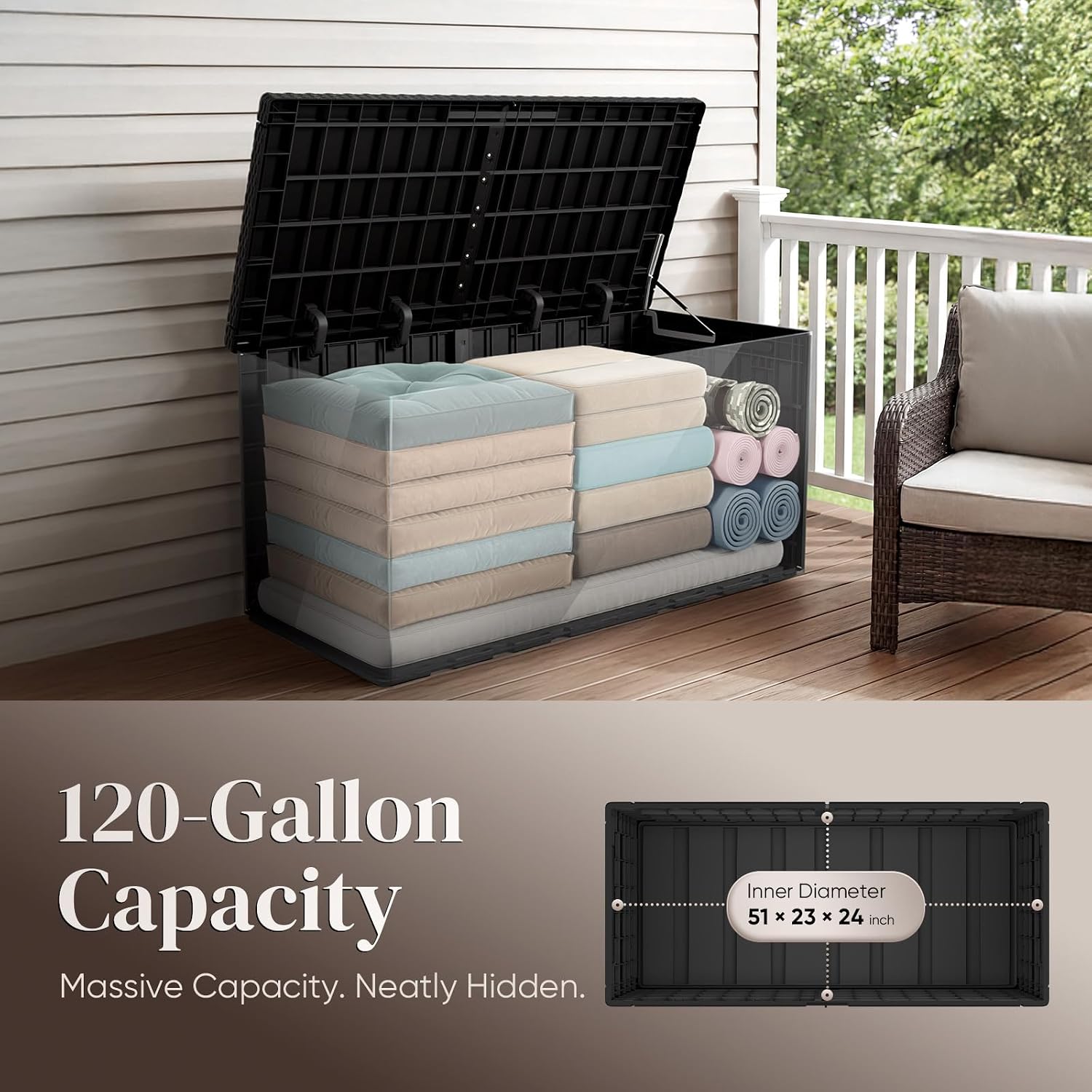 120 Galon Büyük Dış Mekan Depo - Outdoor Furniture Cushions incelemesi ve fiyatı