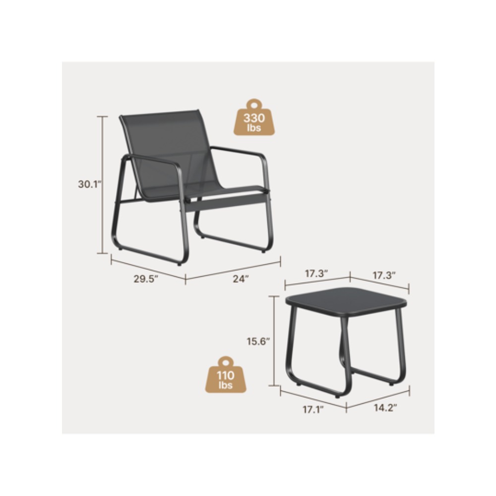 3 Parçalı Veranda Mobilya Seti - Outdoor Furniture Metal Chairs incelemesi ve fiyatı