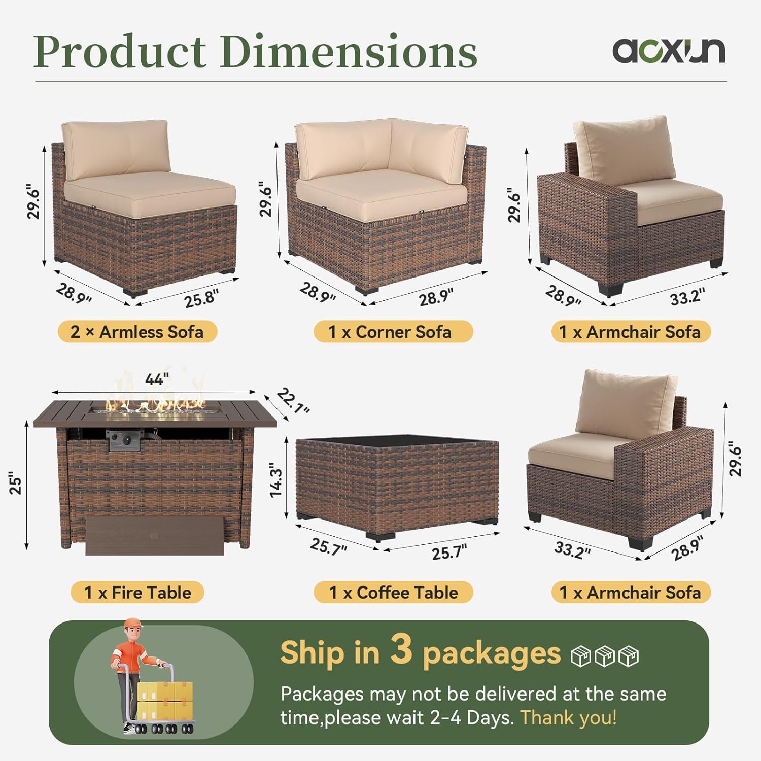 Geniş Kolçaklı ve 44 inç Ateş  - Outdoor Furniture With Fire Pit incelemesi ve fiyatı