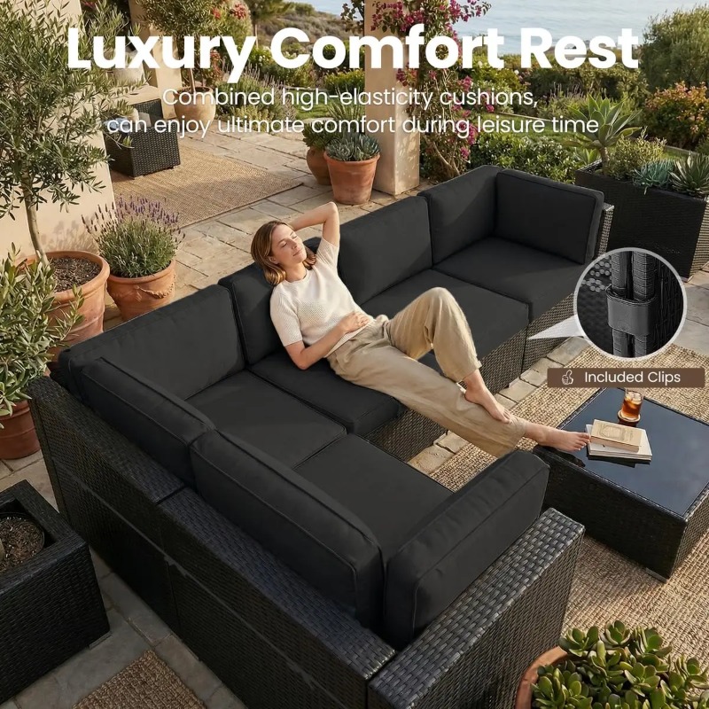 8 Parçalı Veranda Hasır Köşe K - Outdoor Furniture With Fire Pit incelemesi ve fiyatı