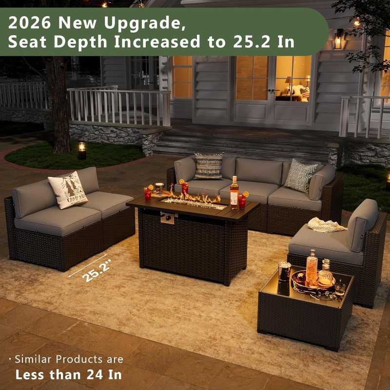 Aoxun 8 Parçalı Bahçe Mobilya  - Outdoor Furniture With Fire Pit incelemesi ve fiyatı