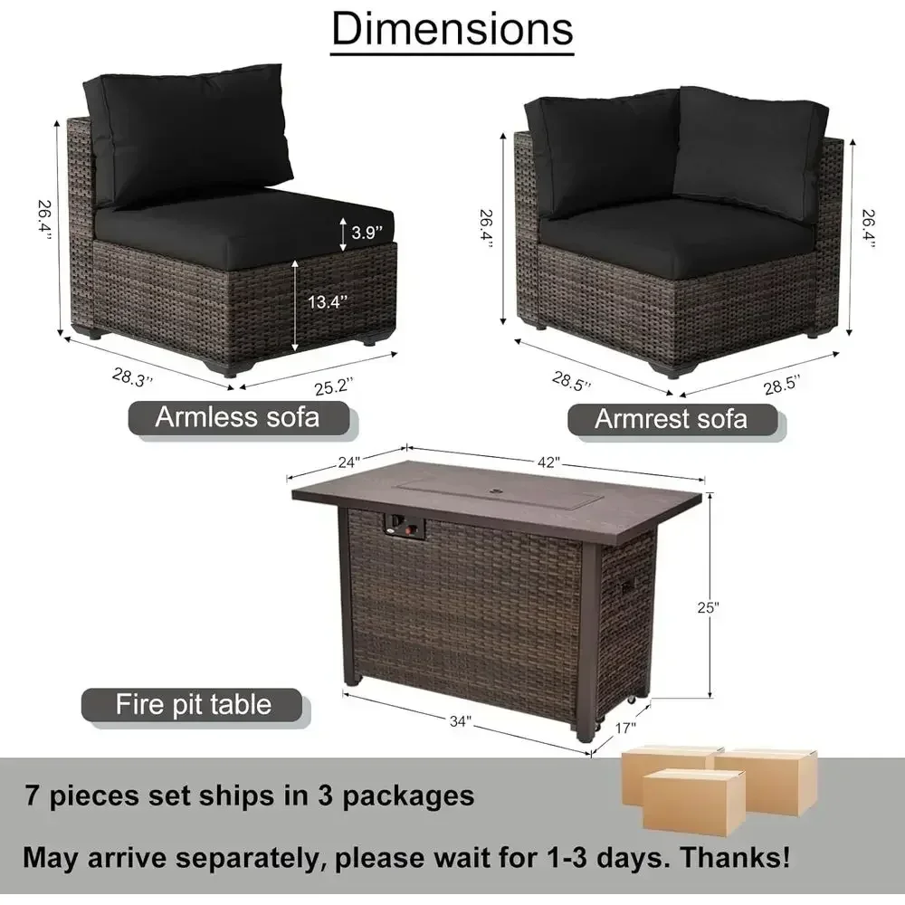 7 Parçalı Dış Mekan Veranda Mo - Outdoor Furniture With Fire Pit incelemesi ve fiyatı
