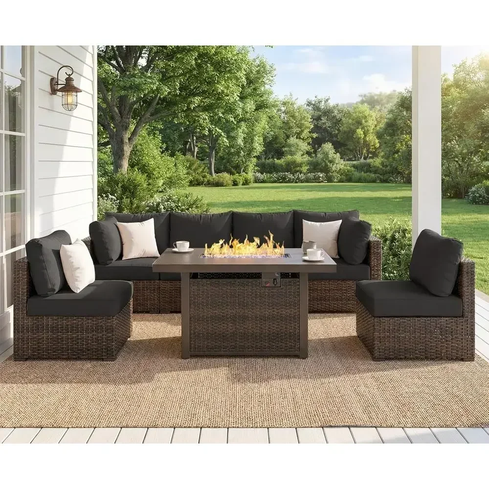 7 Parçalı Dış Mekan Veranda Mo - Outdoor Furniture With Fire Pit incelemesi ve fiyatı