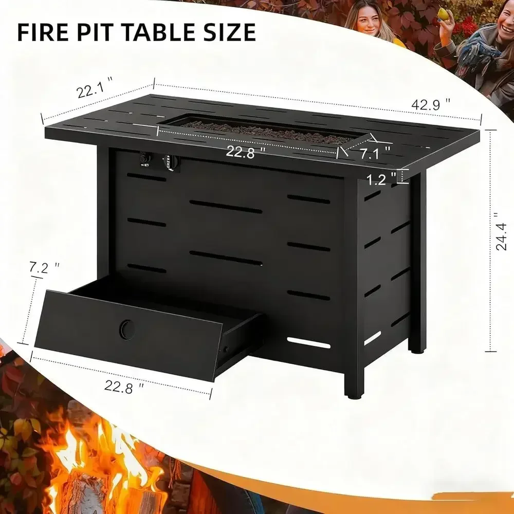 4 Parçalı Açık Hava Hasır Bahç - Outdoor Furniture With Fire Pit incelemesi ve fiyatı